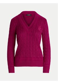 Lauren Ralph Lauren Sweter 200888795009 Różowy Regular Fit. Kolor: różowy. Materiał: bawełna