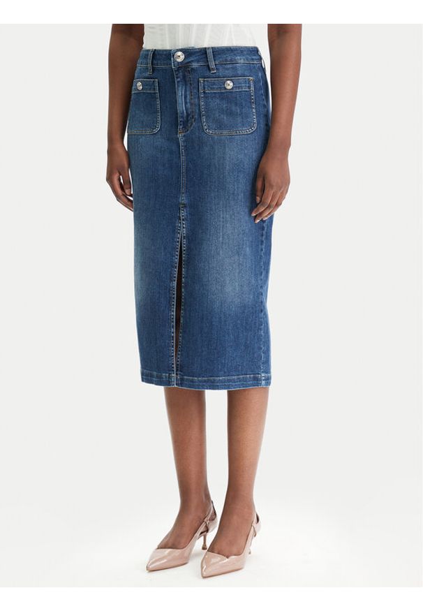 Liu Jo Spódnica jeansowa UA6259 D0275 Niebieski Regular Fit. Kolor: niebieski. Materiał: bawełna