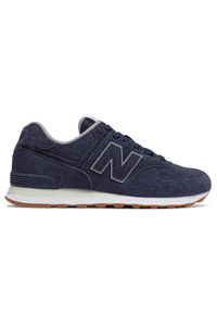 Buty męskie New Balance ML574EPA – granatowe. Okazja: na co dzień. Kolor: niebieski. Materiał: zamsz, materiał, guma, syntetyk. Szerokość cholewki: normalna. Model: New Balance 574