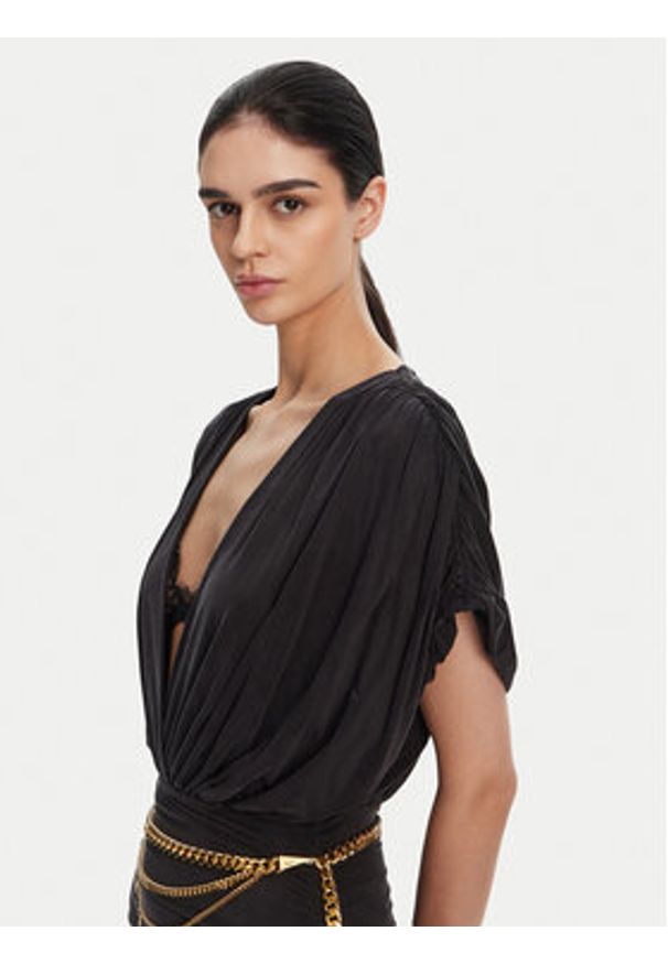 Elisabetta Franchi Sukienka koktajlowa AB-765-51E2 Czarny Regular Fit. Kolor: czarny. Materiał: syntetyk. Styl: wizytowy