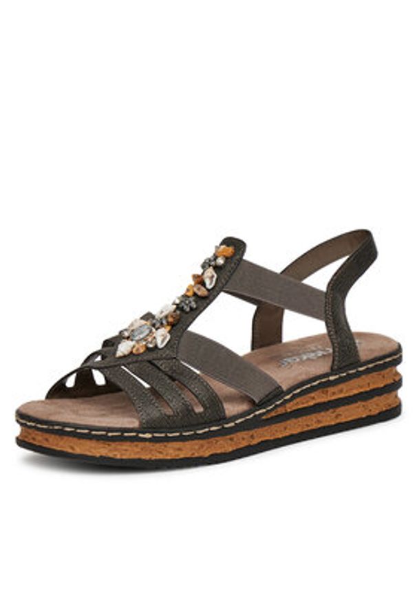 Rieker Sandały 62949-45 Szary. Kolor: szary. Materiał: syntetyk