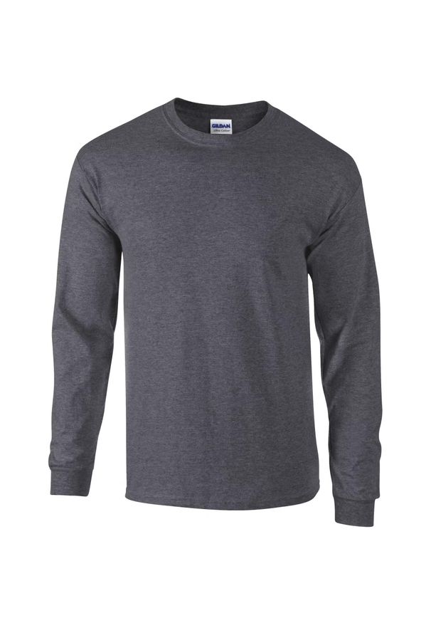 GILDAN - Koszulka z długim rękawem ultra bawełniana Gildan. Kolor: szary. Materiał: bawełna. Długość rękawa: długi rękaw. Długość: długie