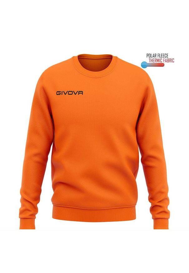 Bluza piłkarska dla dorosłych Givova Maglia One pomarańczowa. Kolor: pomarańczowy. Materiał: polar, poliester. Sport: piłka nożna