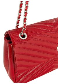Ochnik - Czerwona skórzana lakierowana torebka damska. Kolor: czerwony. Materiał: skórzane. Styl: wizytowy, elegancki #3