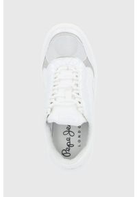 Pepe Jeans Buty kolor biały na platformie. Nosek buta: okrągły. Zapięcie: sznurówki. Kolor: biały. Materiał: guma. Obcas: na platformie #4