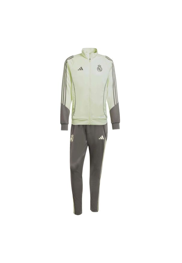 Adidas Sport Real Tk Suit Dorosłych. Kolor: beżowy. Materiał: dresówka
