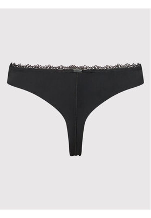 Calvin Klein Underwear Stringi 000QF6397E Czarny. Kolor: czarny. Materiał: syntetyk