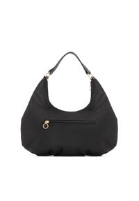 Kazar - Czarna torebka na ramię w kształcie półksiężyca. Kolor: czarny. Styl: wizytowy, biznesowy. Rodzaj torebki: na ramię #4