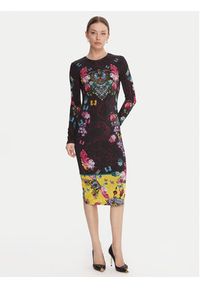 Versace Jeans Couture Sukienka codzienna 79HAO9P0 JS491 Czarny Slim Fit. Okazja: na co dzień. Kolor: czarny. Materiał: wiskoza. Typ sukienki: proste. Styl: casual #5