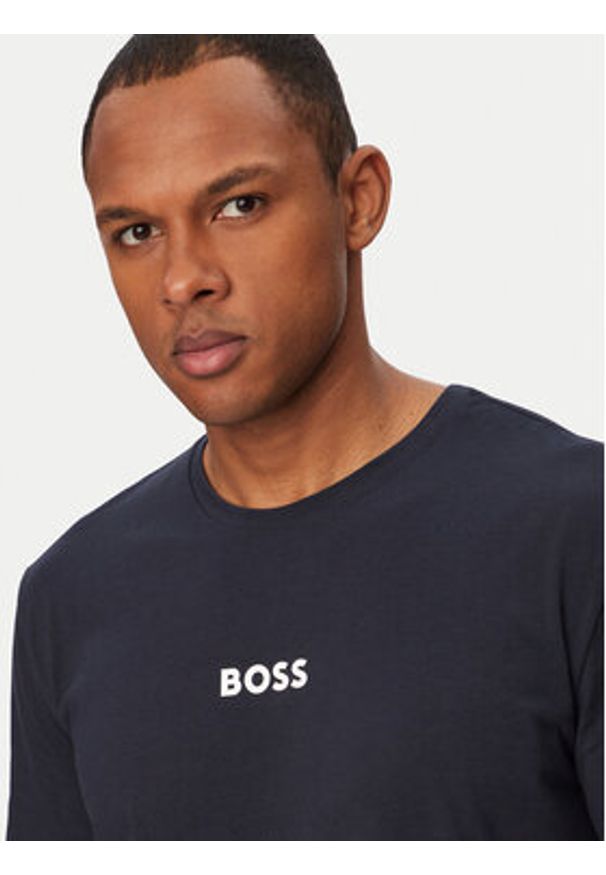 BOSS Piżama Easy 50545944 Granatowy Regular Fit. Kolor: niebieski. Materiał: bawełna