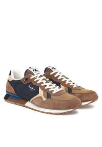 Pepe Jeans Sneakersy Brit Colors M PMS400004 Brązowy. Kolor: brązowy. Materiał: materiał #4