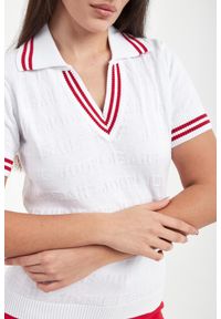 JOOP! Jeans - Polo damskie z tłoczonym logo Kalena JOOP! JEANS. Typ kołnierza: polo #3
