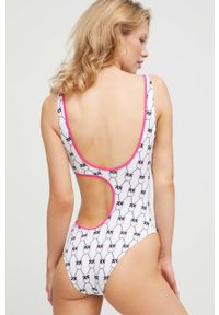 Pinko jednoczęściowy strój kąpielowy kolor biały miękka miseczka. Kolor: biały. Materiał: materiał #4