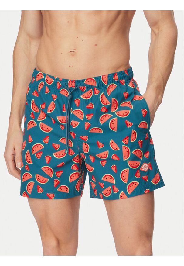 Jack & Jones Szorty kąpielowe Maui Vibes 12291426 Niebieski Regular Fit. Kolor: niebieski. Materiał: syntetyk