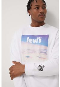 Levi's® - Levi's bluza bawełniana męska kolor biały z nadrukiem. Okazja: na spotkanie biznesowe. Kolor: biały. Materiał: bawełna. Wzór: nadruk. Styl: biznesowy #4