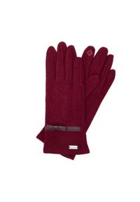 Wittchen - Damskie rękawiczki z kokardką. Materiał: wełna. Wzór: haft, aplikacja. Sezon: jesień, zima. Styl: klasyczny, elegancki