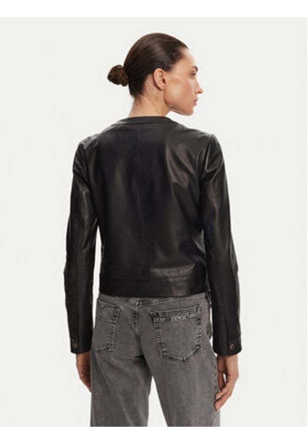 Serge Pariente Kurtka skórzana Marion Czarny Slim Fit. Kolor: czarny. Materiał: skóra