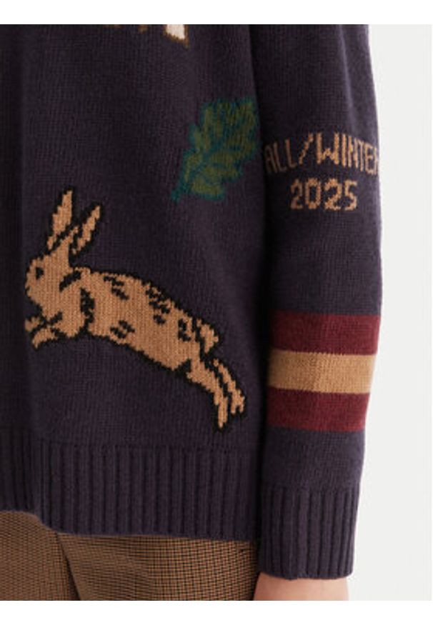 Weekend Max Mara Sweter Pavidi 2525366262 Granatowy Oversize. Kolor: niebieski. Materiał: wełna