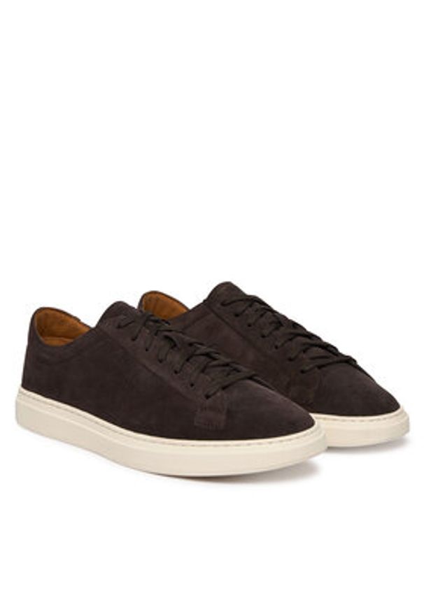 BOSS Sneakersy Kieran 50563162 Brązowy. Kolor: brązowy. Materiał: zamsz, skóra