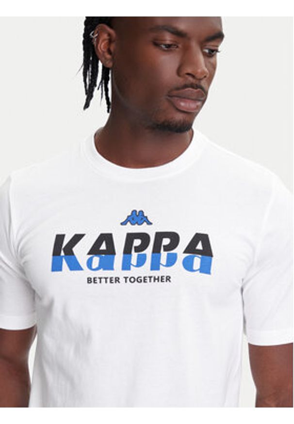 Kappa T-Shirt 351U8KW 001 Biały Regular Fit. Kolor: biały. Materiał: bawełna