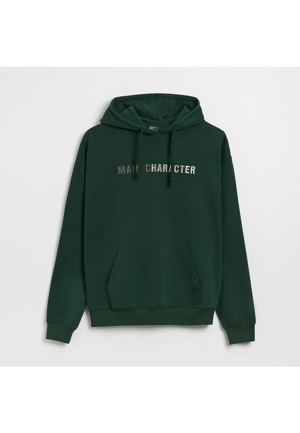 House - Bluza z kapturem i haftem ciemnozielona - Khaki. Typ kołnierza: kaptur. Kolor: brązowy. Wzór: haft