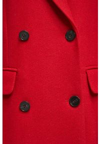 medicine - Medicine płaszcz z domieszką wełny kolor czerwony przejściowy dwurzędowy. Kolor: czerwony. Materiał: wełna. Wzór: aplikacja. Styl: klasyczny #6