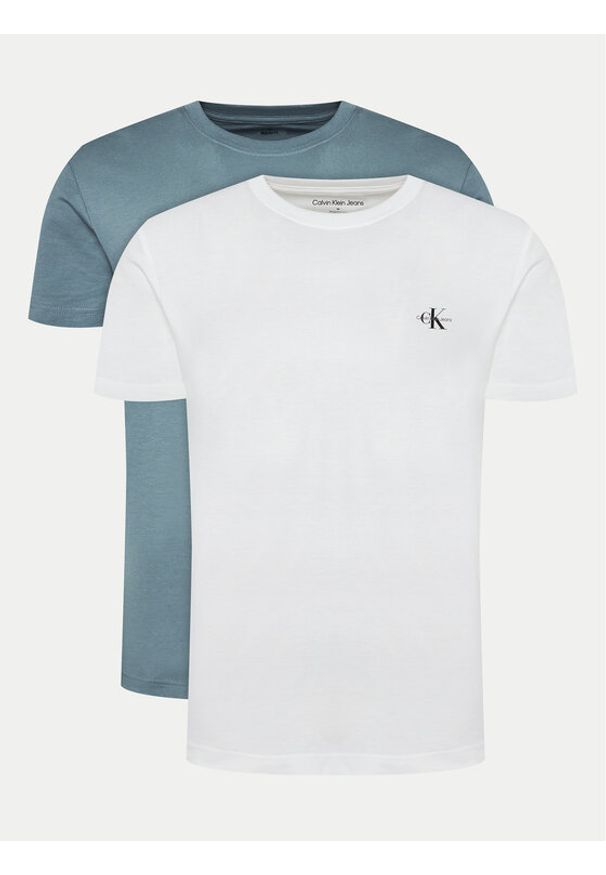 Calvin Klein Jeans Komplet 2 t-shirtów Monologo J30J320199 Kolorowy Regular Fit. Materiał: bawełna. Wzór: kolorowy