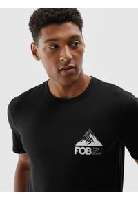 4f - 4F T-shirt regular z nadrukiem męski - czarny 3XL. Okazja: na co dzień. Kolor: czarny. Materiał: bawełna, jersey, dzianina. Wzór: nadruk. Styl: sportowy, klasyczny, casual