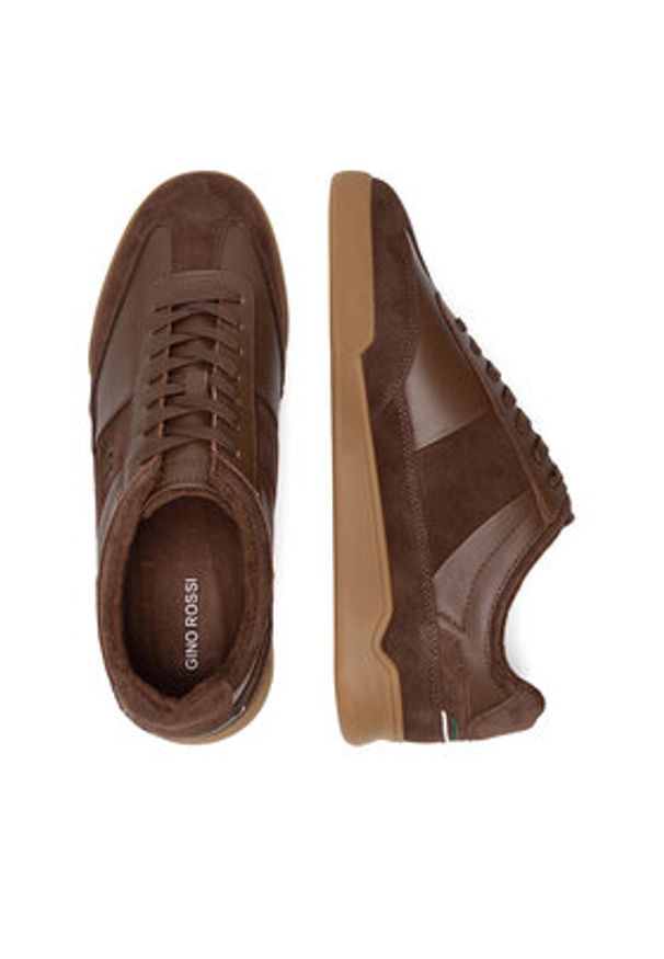 Gino Rossi Sneakersy CARLO-01 124AM Brązowy. Kolor: brązowy. Materiał: zamsz, skóra