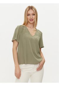 Vila T-Shirt Mesa 14092019 Zielony Regular Fit. Kolor: zielony. Materiał: wiskoza