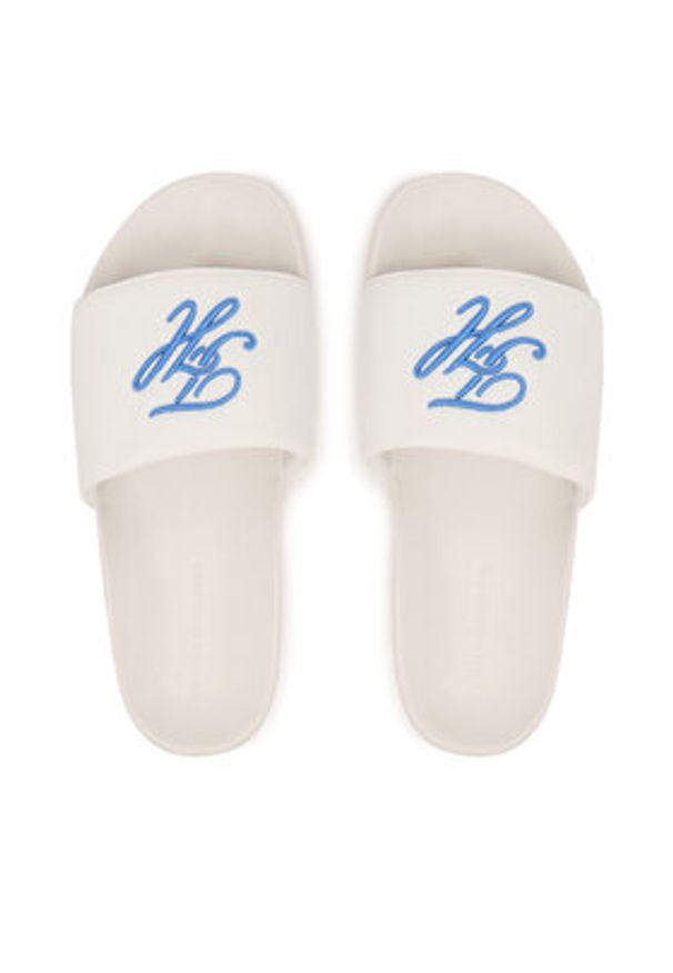 TOMMY HILFIGER - Tommy Hilfiger Klapki Logo Embroidery Canvas Pool Slides FM0FM05858 Biały. Kolor: biały. Materiał: materiał