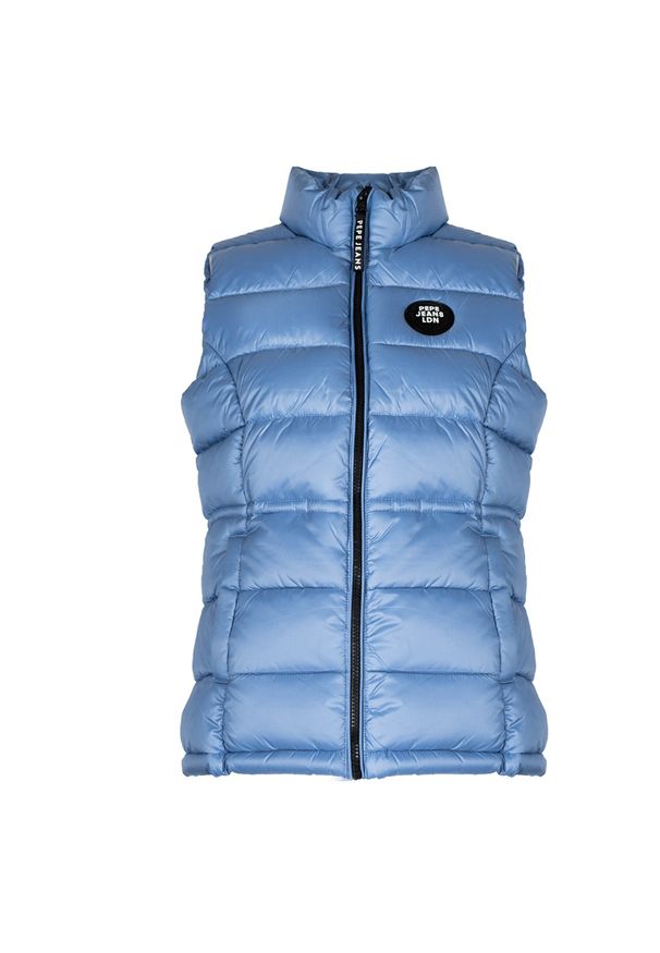 Pepe Jeans Bezrękawnik "Sita" | PL401992 | Sita | Kobieta | Niebieski. Kolor: niebieski. Materiał: poliester. Długość rękawa: bez rękawów. Wzór: aplikacja, nadruk
