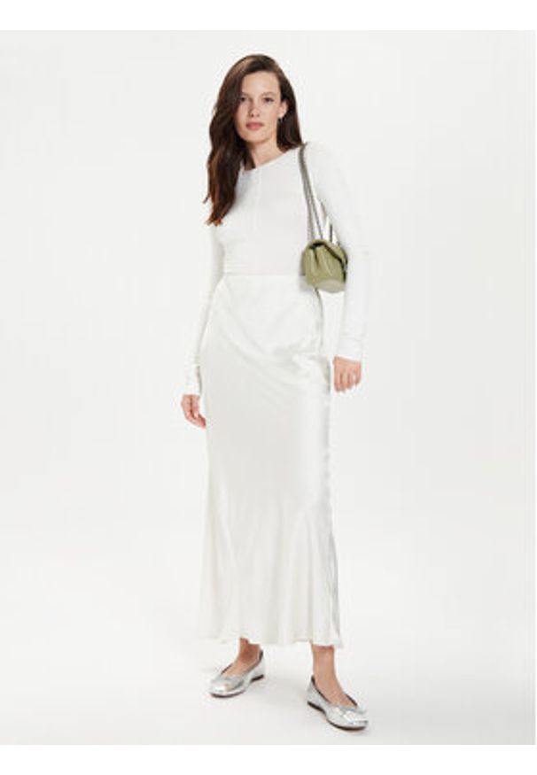 Gina Tricot Spódnica maxi 22969 Biały Regular Fit. Kolor: biały. Materiał: syntetyk