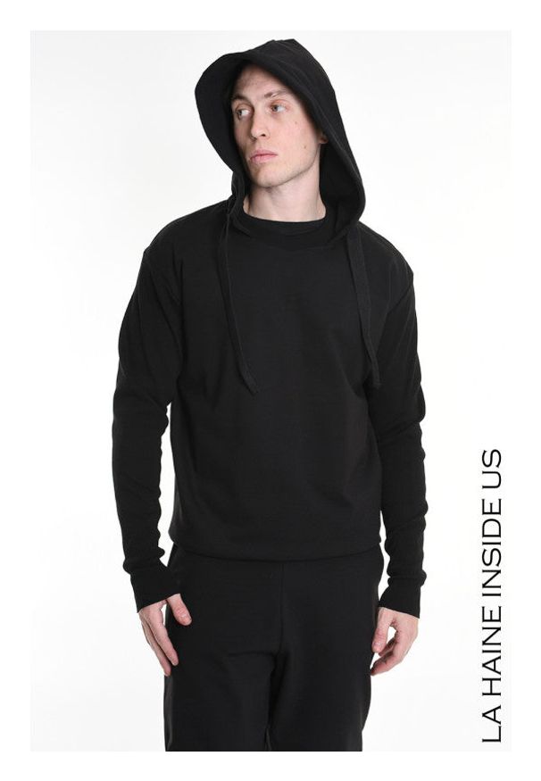 La Haine Inside Us Bluza | 3M M1167 | Mężczyzna | Czarny. Typ kołnierza: kaptur. Kolor: czarny. Materiał: wiskoza, elastan, poliamid. Styl: sportowy