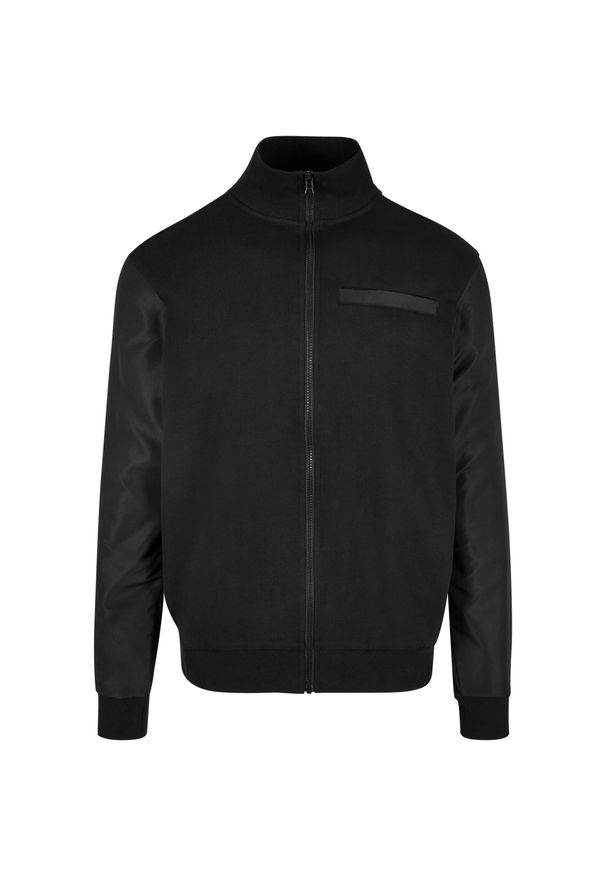 Kurtka z dresu Urban Classics Organic and Recycled Fabric Mix. Kolor: czarny. Materiał: dresówka