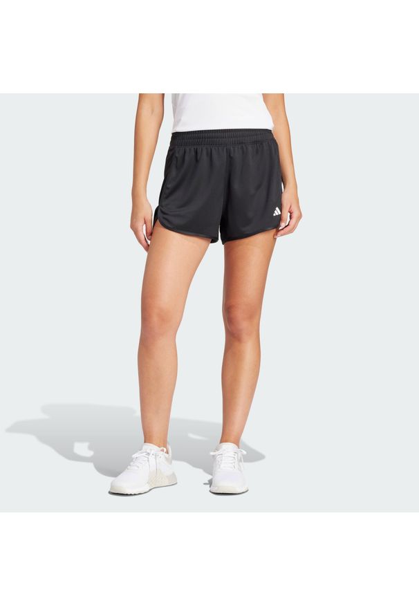 Adidas - Szorty Pacer Essentials Knit High-Rise. Kolor: czarny. Materiał: materiał. Sport: fitness