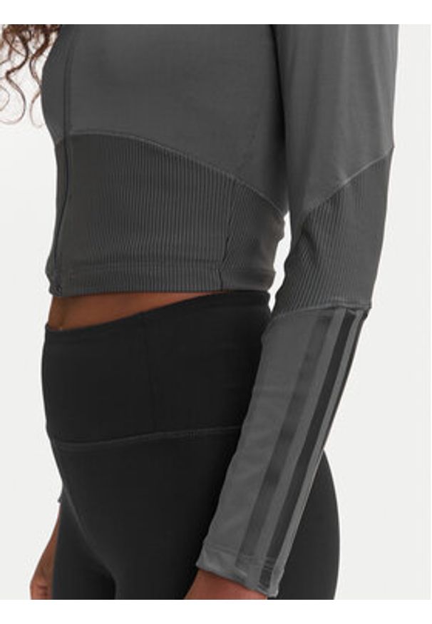 Adidas - adidas Koszulka techniczna Hyperglam JN2656 Szary Slim Fit. Kolor: szary. Materiał: syntetyk