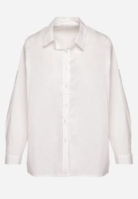 Born2be - Biała Bawełniana Koszula w Klasycznym Stylu Oversize Rivriz. Okazja: na co dzień, na spotkanie biznesowe. Typ kołnierza: kołnierzyk klasyczny. Kolor: biały. Materiał: bawełna. Styl: klasyczny #7