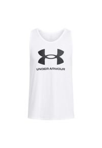 Koszulka treningowa męska Under Armour 1382883100. Kolor: biały. Długość rękawa: bez rękawów. Sport: koszykówka #1