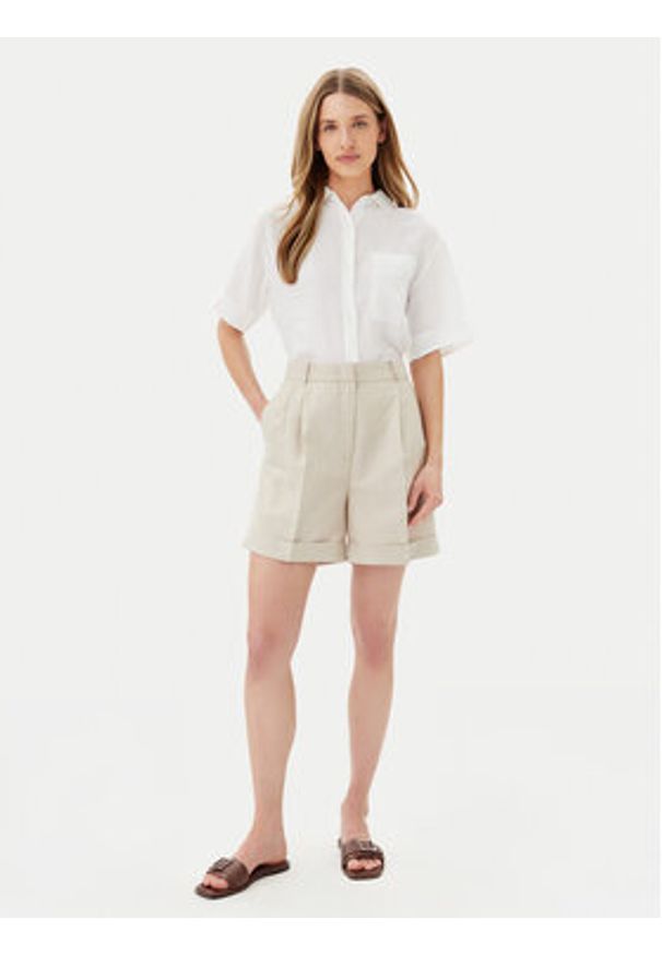 TOMMY HILFIGER - Tommy Hilfiger Szorty materiałowe WW0WW44767 Beżowy Regular Fit. Kolor: beżowy. Materiał: syntetyk