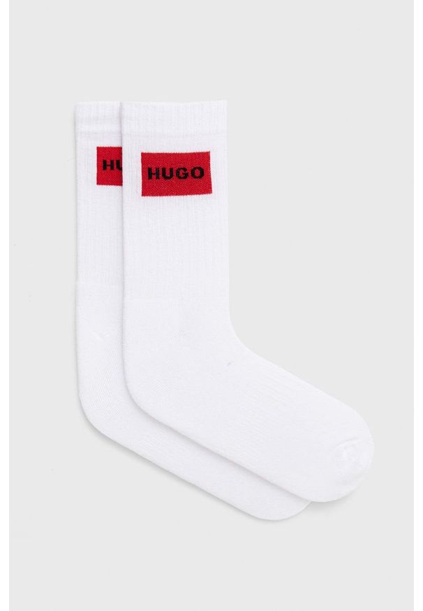Hugo - HUGO skarpetki (2-pack) 50468432 męskie kolor biały. Kolor: biały
