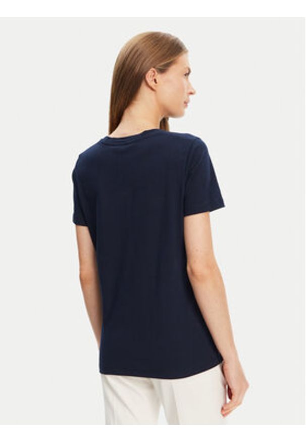 TOMMY HILFIGER - Tommy Hilfiger T-Shirt Script WW0WW47210 Granatowy Regular Fit. Kolor: niebieski. Materiał: bawełna