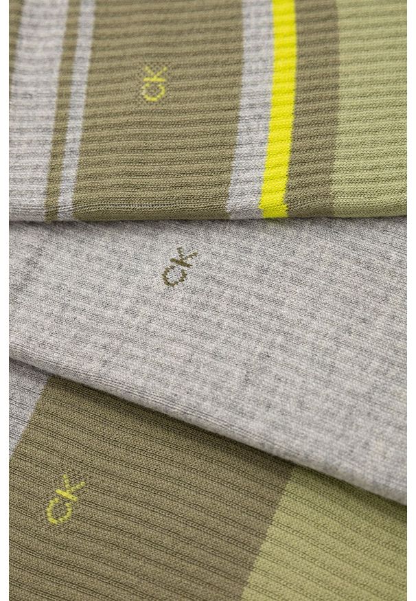 Calvin Klein skarpetki (3-pack) męskie kolor zielony. Kolor: zielony. Materiał: bawełna