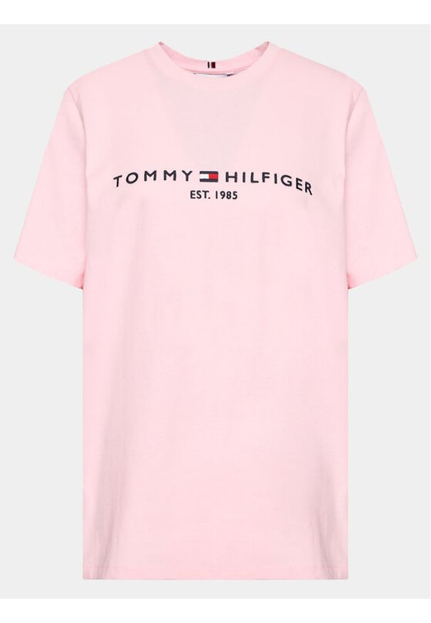Tommy Hilfiger Curve T-Shirt WW0WW29738 Różowy Regular Fit. Kolor: różowy. Materiał: bawełna