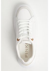 Pinko - Sneakersy damskie skórzane PINKO. Materiał: skóra