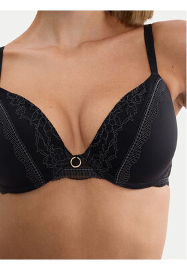 Triumph Biustonosz z fiszbiną Comfort Allure 10226435 Czarny. Kolor: czarny. Materiał: syntetyk