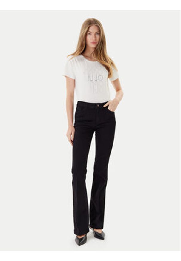 Liu Jo Sport T-Shirt TF5166 JS003 Écru Regular Fit. Materiał: bawełna. Styl: sportowy