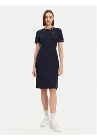 Lacoste Sukienka codzienna EF9988 Granatowy Slim Fit. Okazja: na co dzień. Kolor: niebieski. Materiał: bawełna. Typ sukienki: proste. Styl: casual #4