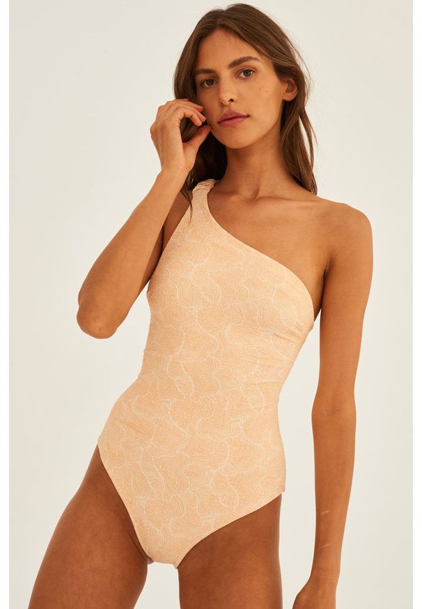 Undress Code jednoczęściowy strój kąpielowy kolor żółty miękka miseczka. Kolor: żółty. Materiał: dzianina