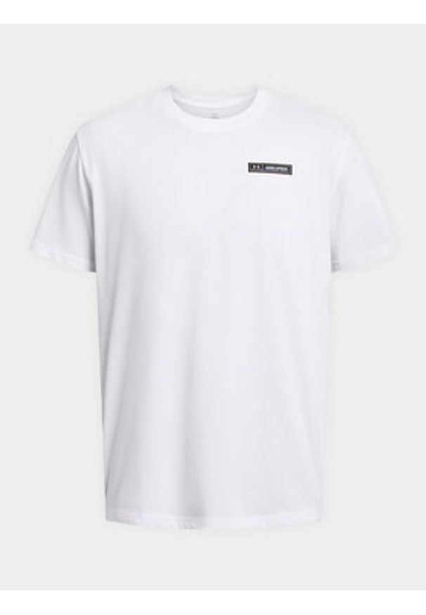 Under Armour T-Shirt Ua Hw Armour Label Ss 1382831-100 Biały Loose Fit. Kolor: biały. Materiał: bawełna, syntetyk